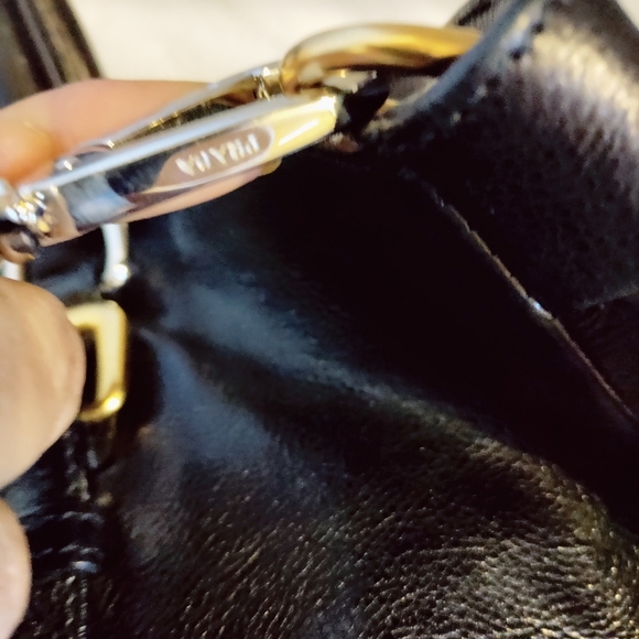 Prada Glacé Black Leather Tote Bag – Gold & Silver Hardware – Rare & Pristine! - Picture 6 of 15